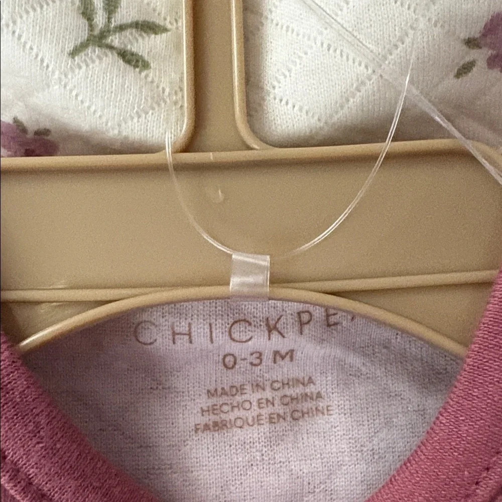 Baby Chickpea Onsie Bundle - Pink Floral and White - Size 0 to 3 months